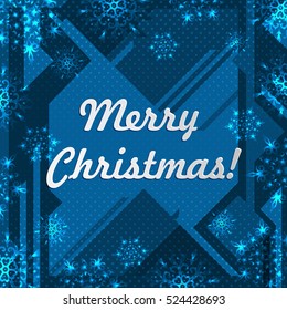 Winter background with snowflakes. Christmas template.