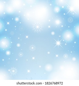 Winter background with snowflakes. Christmas background. Vector illustration