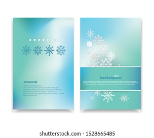 Winter background with snowflakes and copy space. Snowfall frozen greeting card. Vector Illustration