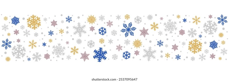 Winter background with snowflakes with copy space. Vector illustration