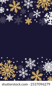 Winter background with snowflakes with copy space. Vector illustration