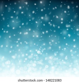 Winter background with snowflakes, eps 10