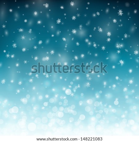 Winter background with snowflakes, eps 10