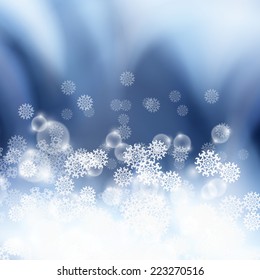 Winter background with snowflakes. EPS10 vector.