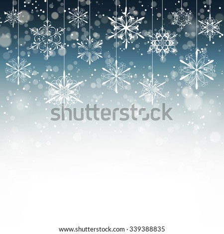 Winter Background Snowflakes Fading Into White Stock Vector (Royalty