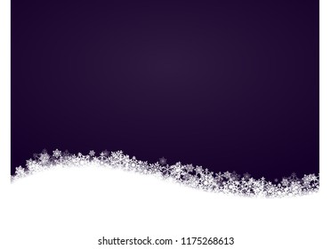 winter background, snowflakes fell wave, dark purple background, place for text
