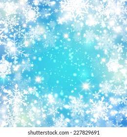 winter background with snowflakes. festive vector illustration