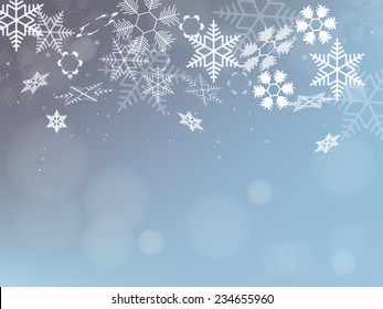 Winter Background with Snowflakes. Holiday Design. Vector.