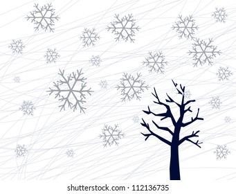 Winter background with snowflakes illustration
