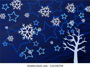 Winter background with snowflakes illustration
