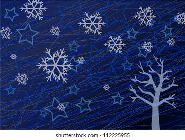 Winter background with snowflakes illustration