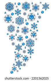 Winter background with snowflakes. Merry Christmas and Happy New Year card.
