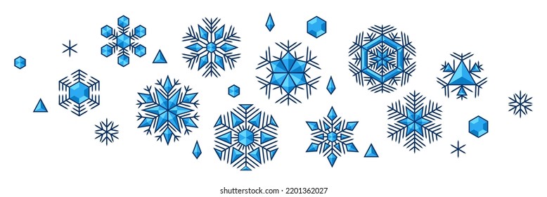 Fondo invernal con copos de nieve. Feliz Navidad y feliz tarjeta de Año Nuevo.
