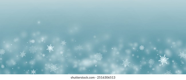 Winterhintergrund, Schneeflocken auf schönem Hintergrund, Weihnachtshintergrund für Karten, Schneefall. Schneebedeckte Naturlandschaft, Winterstaub png.