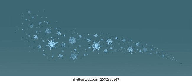 Winter background, snowflakes on a beautiful background, Christmas background for cards, snowfall. Snowy nature landscape, winter dust png.