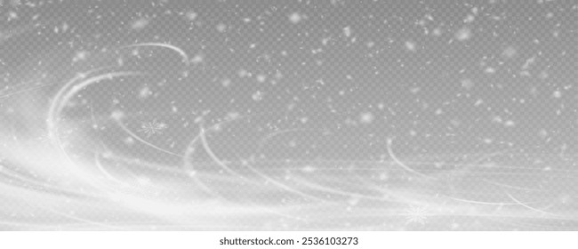 Fondo de invierno, copos de nieve sobre un hermoso fondo, fondo de Navidades para tarjetas, nevada. Paisaje de la naturaleza nevada, polvo de invierno png. Ventisca, viento, huracán, ventisca.