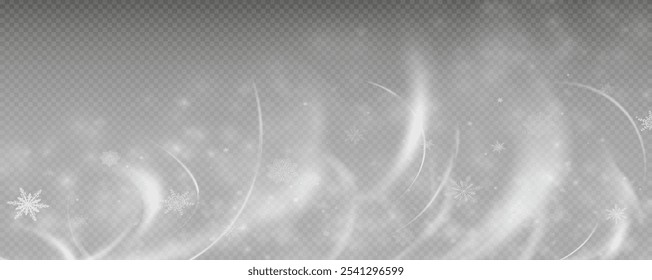 Winterhintergrund, Schneeflocken auf schönem Hintergrund, Weihnachtshintergrund für Karten, Schneefall. Schneebedeckte Naturlandschaft, Winterstaub png.
