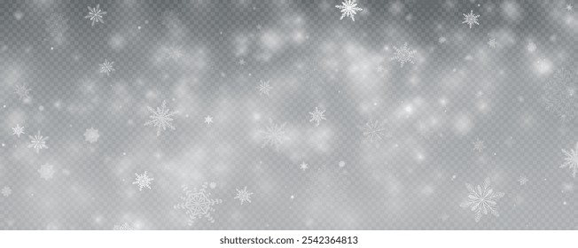 Fondo de invierno, copos de nieve sobre un hermoso fondo, fondo de Navidades para tarjetas, nevada. Paisaje de la naturaleza nevada, polvo de invierno png.