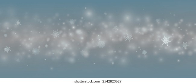 Fondo de invierno, copos de nieve sobre un hermoso fondo, fondo de Navidades para tarjetas, nevada. Paisaje de la naturaleza nevada, polvo de invierno png.
