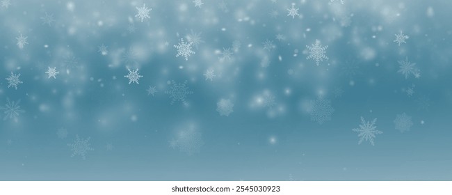 Winterhintergrund, Schneeflocken auf schönem Hintergrund, Weihnachtshintergrund für Karten, Schneefall. Schneebedeckte Naturlandschaft, Winterstaub png.