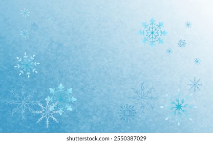 Winter background, snowflakes on a beautiful background, Christmas background for cards, snowfall. Snowy natural landscape