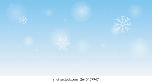 Winter background, snowflakes on a beautiful background, Christmas background for cards, snowfall. Snowy nature landscape, winter 
