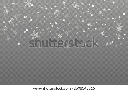 Winter background, snowflakes on a beautiful backdrop, Christmas background for postcards, snowfall. Snowy natural landscape, winter dust png.