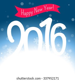 Winter background. Snowflakes on blue backdrop. Christmas vector design.
