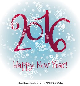 Winter background. Snowflakes on blue backdrop. Christmas vector design.