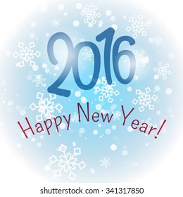 Winter background. Snowflakes on blue backdrop. Christmas vector design.