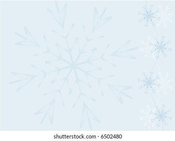 Winter background. Snowflakes on a light blue background.