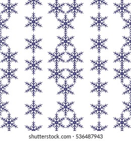 Winter background with snowflakes. Simple seamless order background of snowflake vector