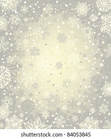 winter background with snowflakes and snow