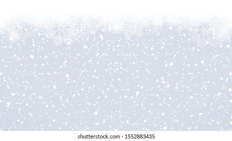 Winter background with snowflakes and snowfall