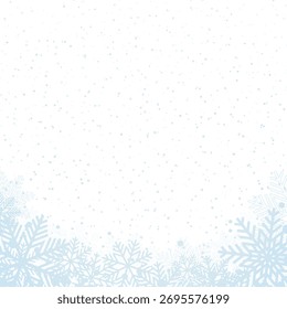 Winter background with snowflakes and snowfall