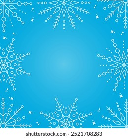Winter Background. Snowflakes Square Frame. 