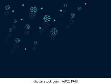 Winter background with snowflakes and stars isolated on dark Blue. Vector EPS 10 cmyk