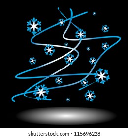 Winter background from snowflakes in unique style