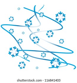 Winter background from snowflakes in unique style