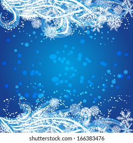 winter background with snowflakes. For use by basis for a card