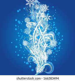 winter background with snowflakes. For use by basis for a card and your text