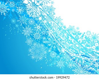 Winter background with snowflakes, vector