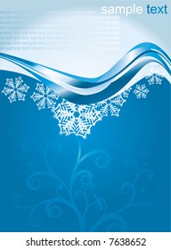 winter background with snowflakes - vector