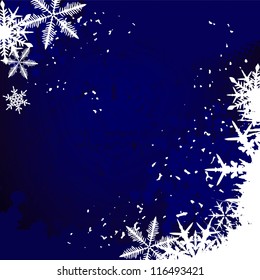 Winter background, snowflakes - vector illustration