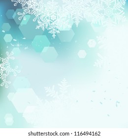 Winter background, snowflakes - vector illustration