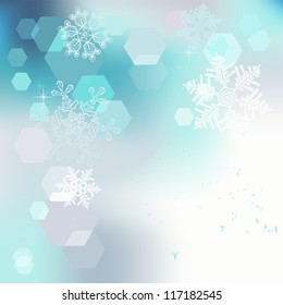 Winter background, snowflakes - vector illustration