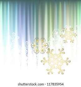 Winter background, snowflakes - vector illustration