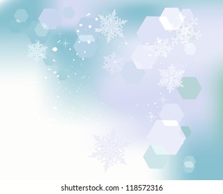 Winter background, snowflakes - vector illustration