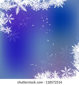 Winter background, snowflakes - vector illustration