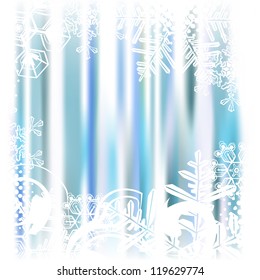 Winter background, snowflakes - vector illustration